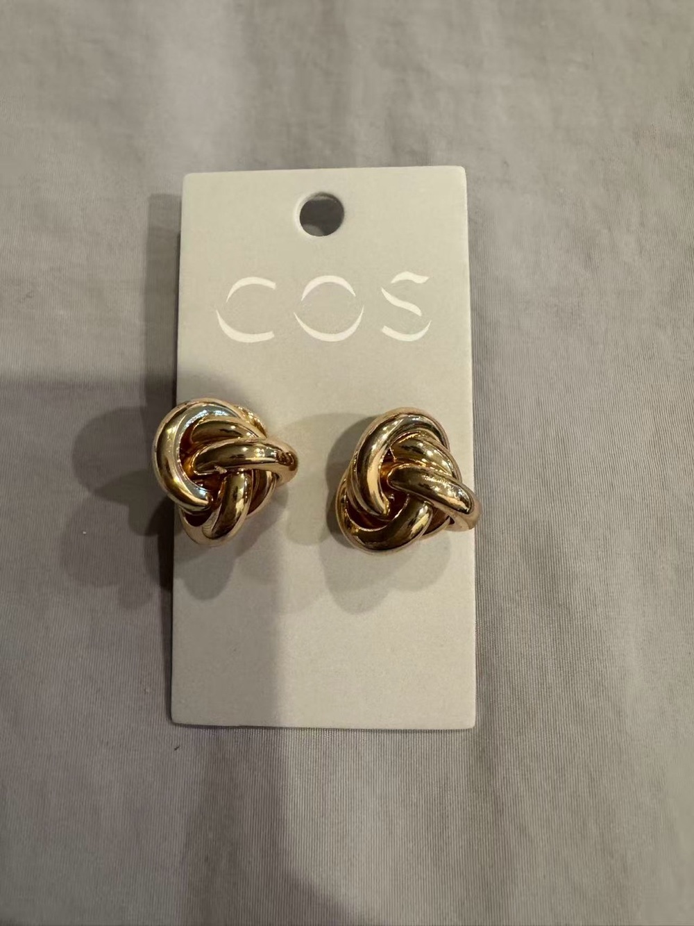 COS Twisted Knot Gold Stud Earrings